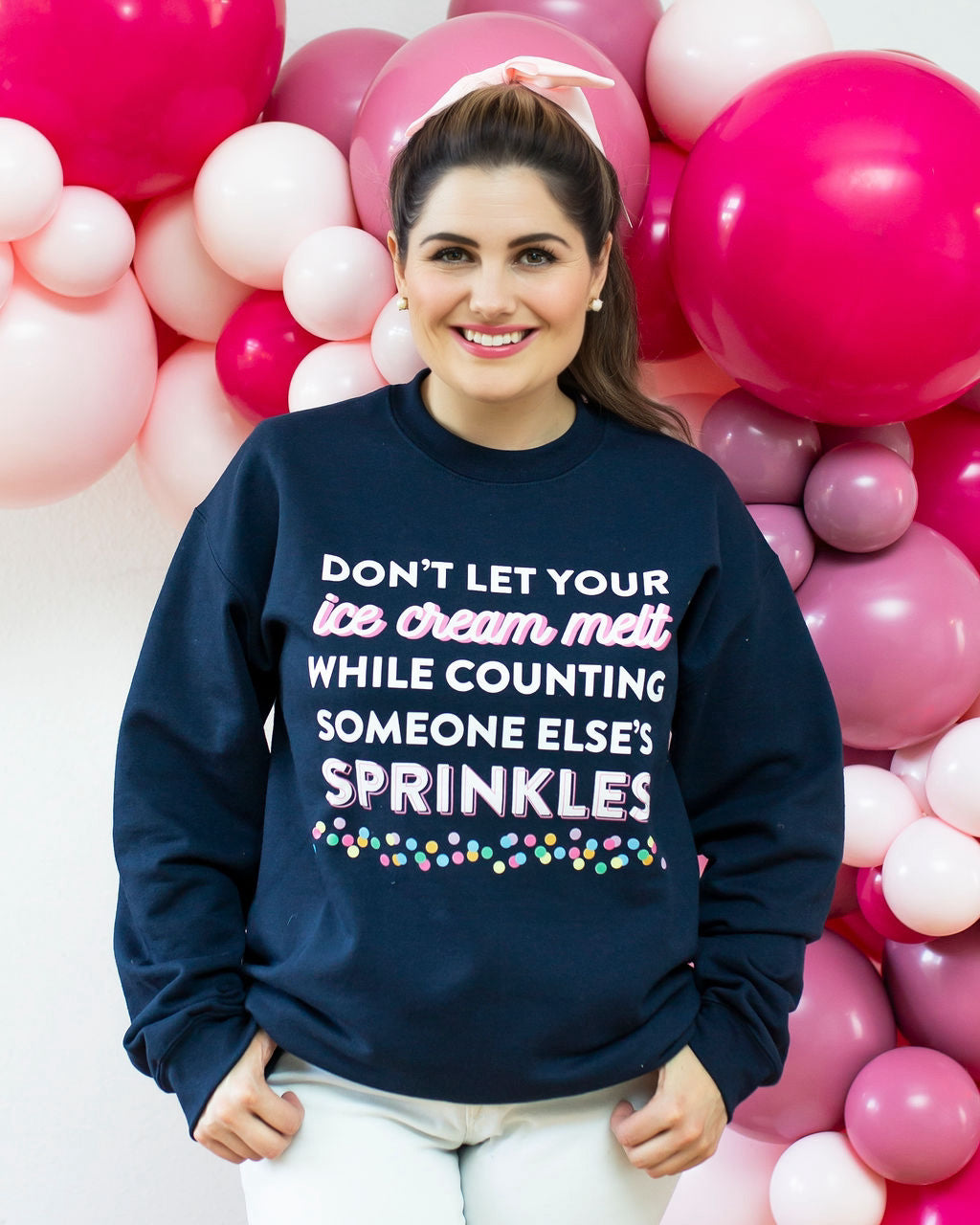 Count Your Own Sprinkles Crewneck Sweatshirt, Navy